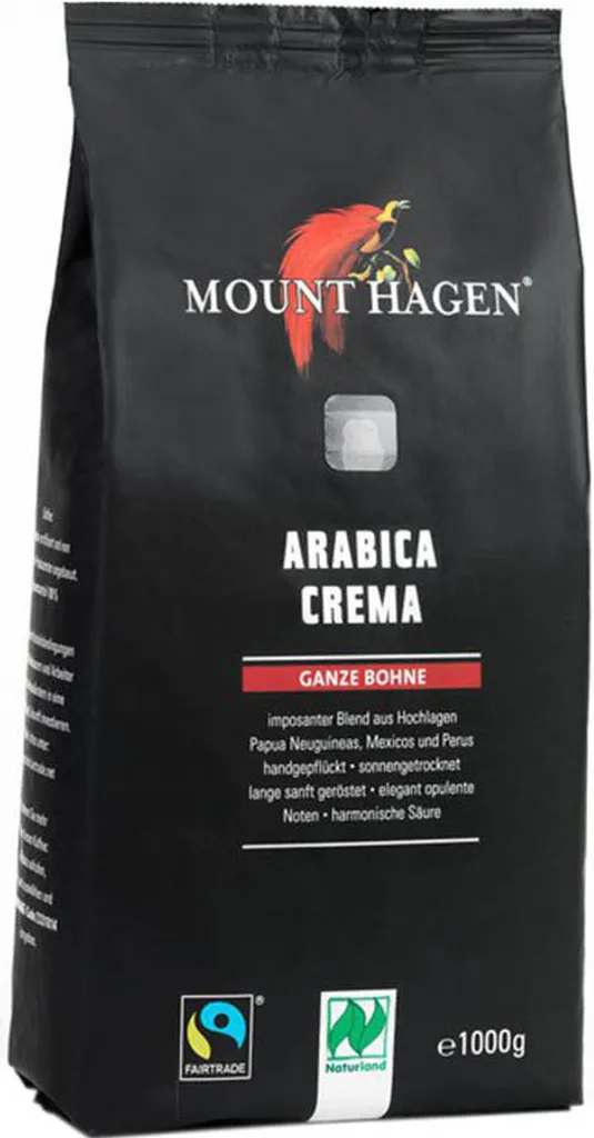 Mount Hagen Arabica Crema whole bean -- 6 pieces