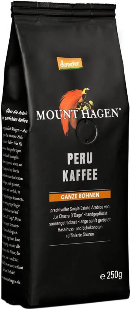 Mount Hagen Demeter Roasted Coffee "Peru" Whole Bean -- 250g