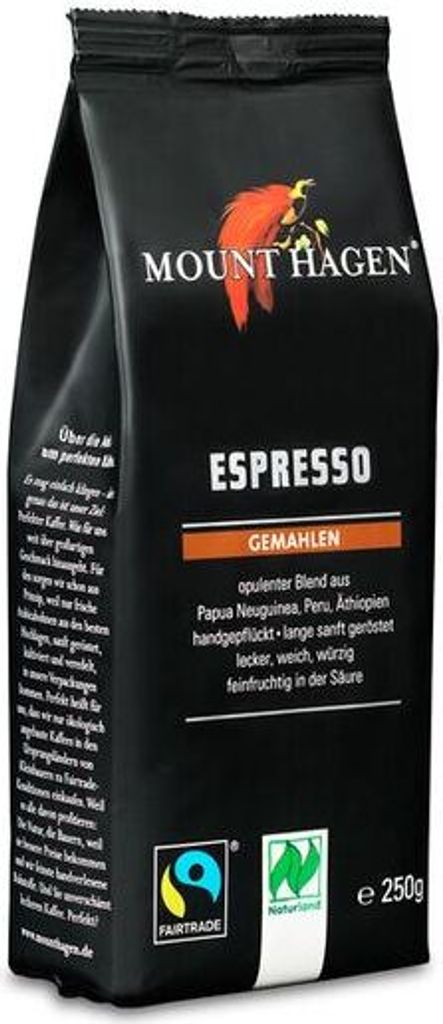 Mount Hagen Espresso ground -- 250g x 6 - 6-pack