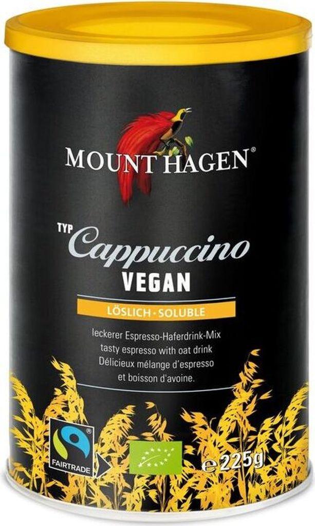 Mount Hagen Fair Trade Cappuccino Vegan Dose -- 200g x 8  - 8er Pack VPE
