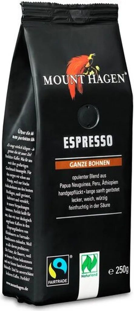 Mount Hagen Fair Trade Naturland Espresso whole bean -- 250g