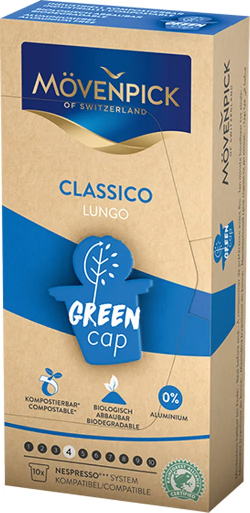 Mövenpick Classico Lungo Green Cap made from ground Arabica beans 57g