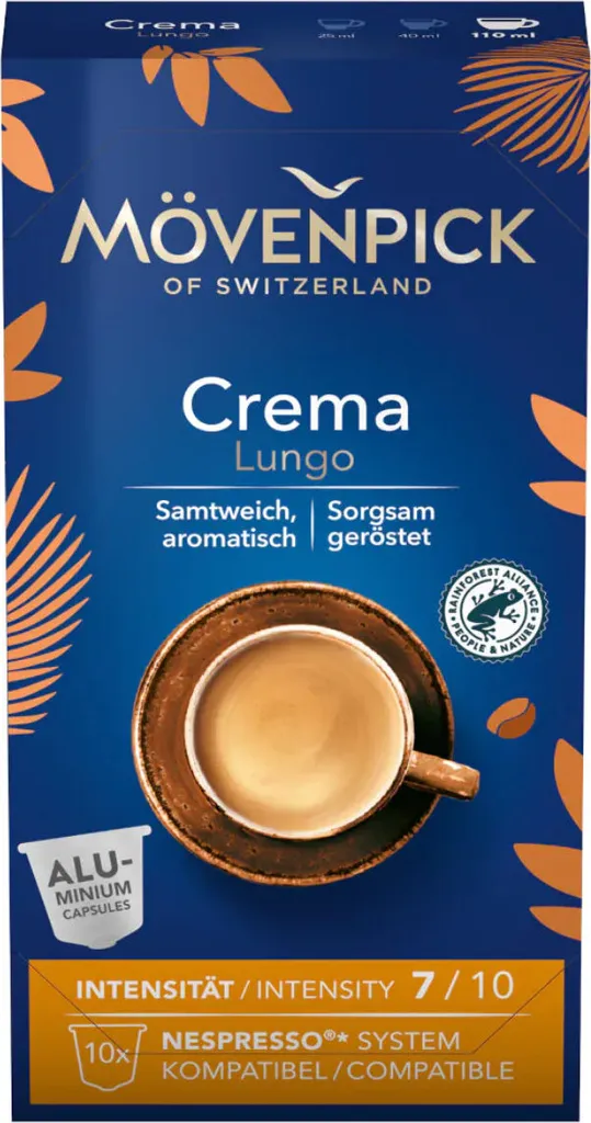 Mövenpick CREMA LUNGO coffee capsules, 10 pieces