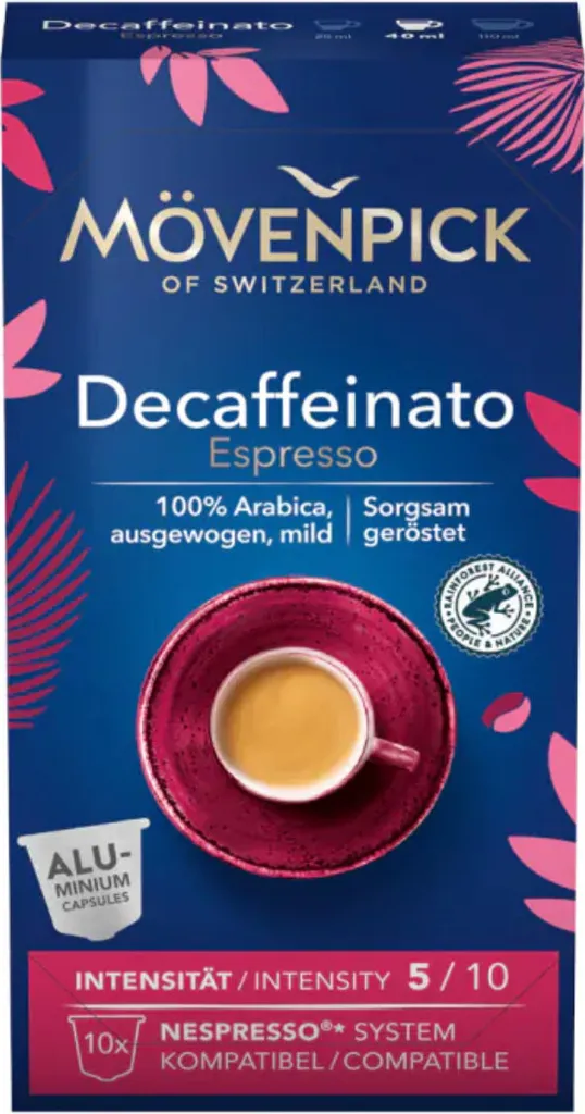 Mövenpick DECAFFEINATO ESPRESSO coffee capsules, 10 pieces