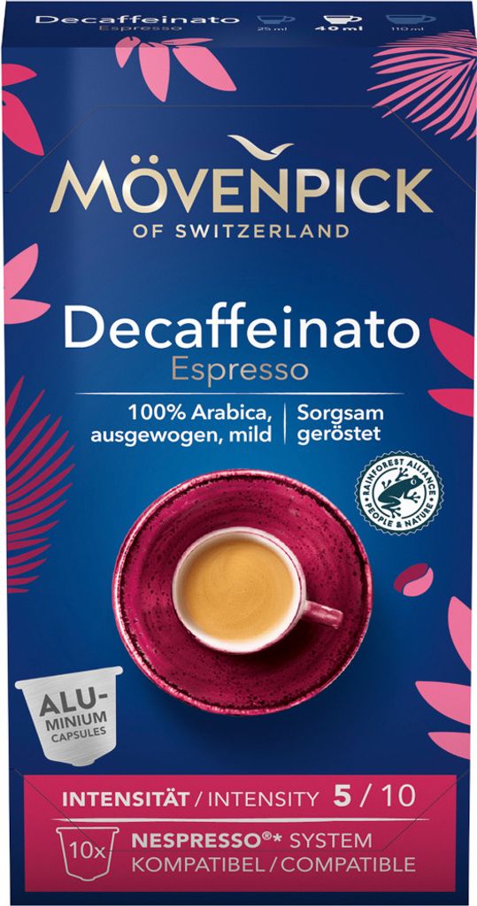 Mövenpick DECAFFEINATO ESPRESSO coffee capsules, 8 x 10 pieces