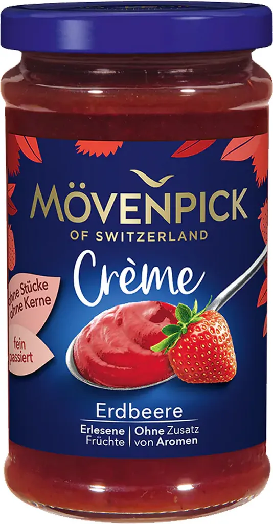 Mövenpick Erdbeere Gourmet Creme Frühstück Fruchtaufstrich 250g