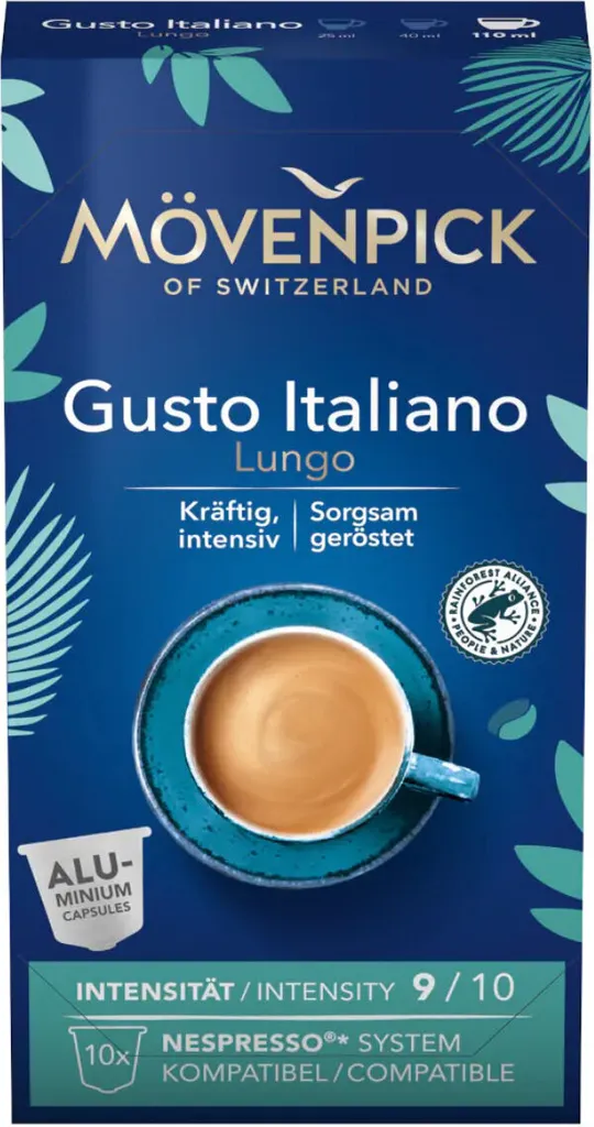 Mövenpick GUSTO ITALIANO LUNGO coffee capsules, 10 pieces