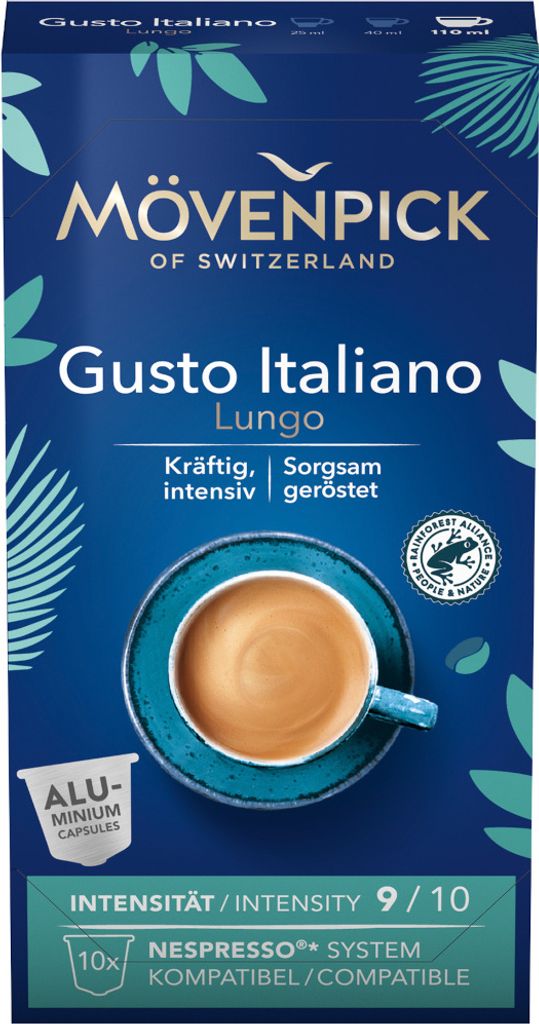 Mövenpick GUSTO ITALIANO LUNGO coffee capsules, 8 x 10 pieces