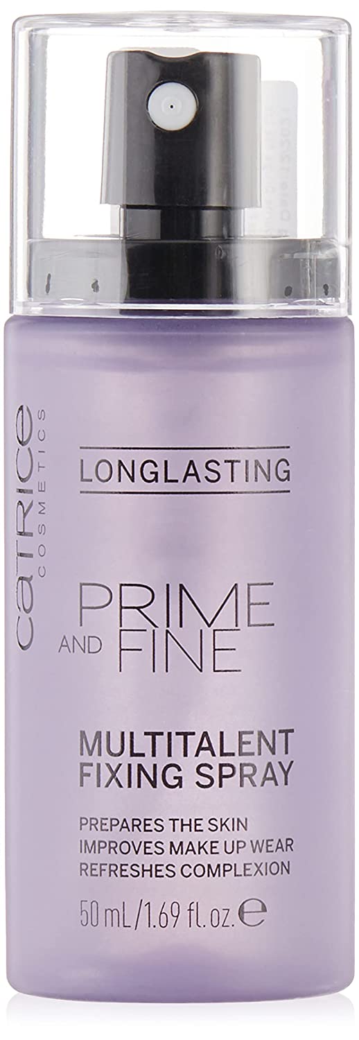 Catrice Prime And Fine Multitalent Fixing Spray, Facial Spray, Transparent, Long-Lasting, Vegan, Microplastic Particles Free, Nano Particulate Free (50 ml), ‎transparent