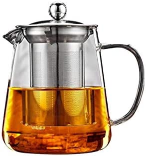 Meindekoartikel Glass Teapot with Tea Filter Insert Made of Stainless Steel and Borosilicate Glass 1.4 Litres