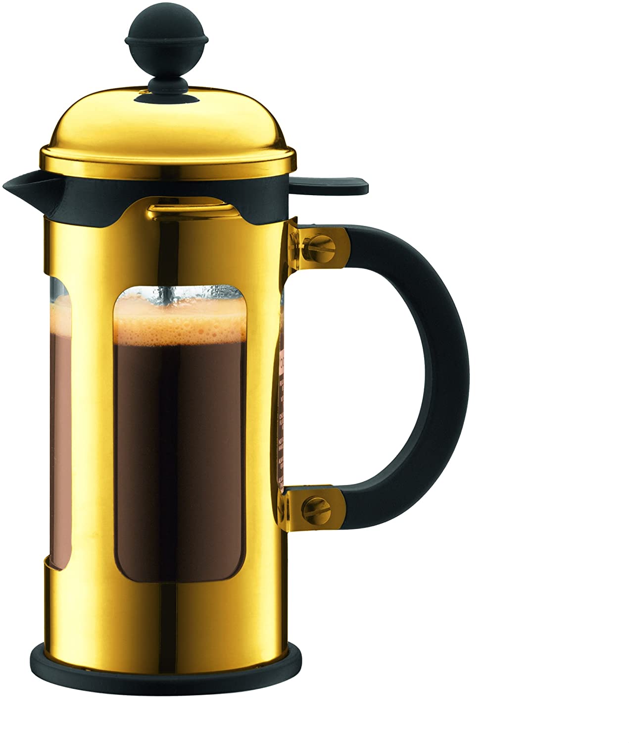 BODUM 0.35 Litre/12 oz Borosilicate Glass Chambord 3-Cup Coffee Maker, Gold