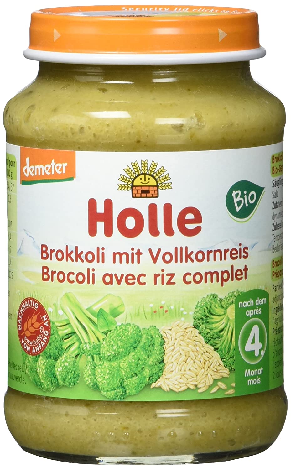 Holle Brokkoli mit Reis, 6er Pack (6 x 190 g) - Bio