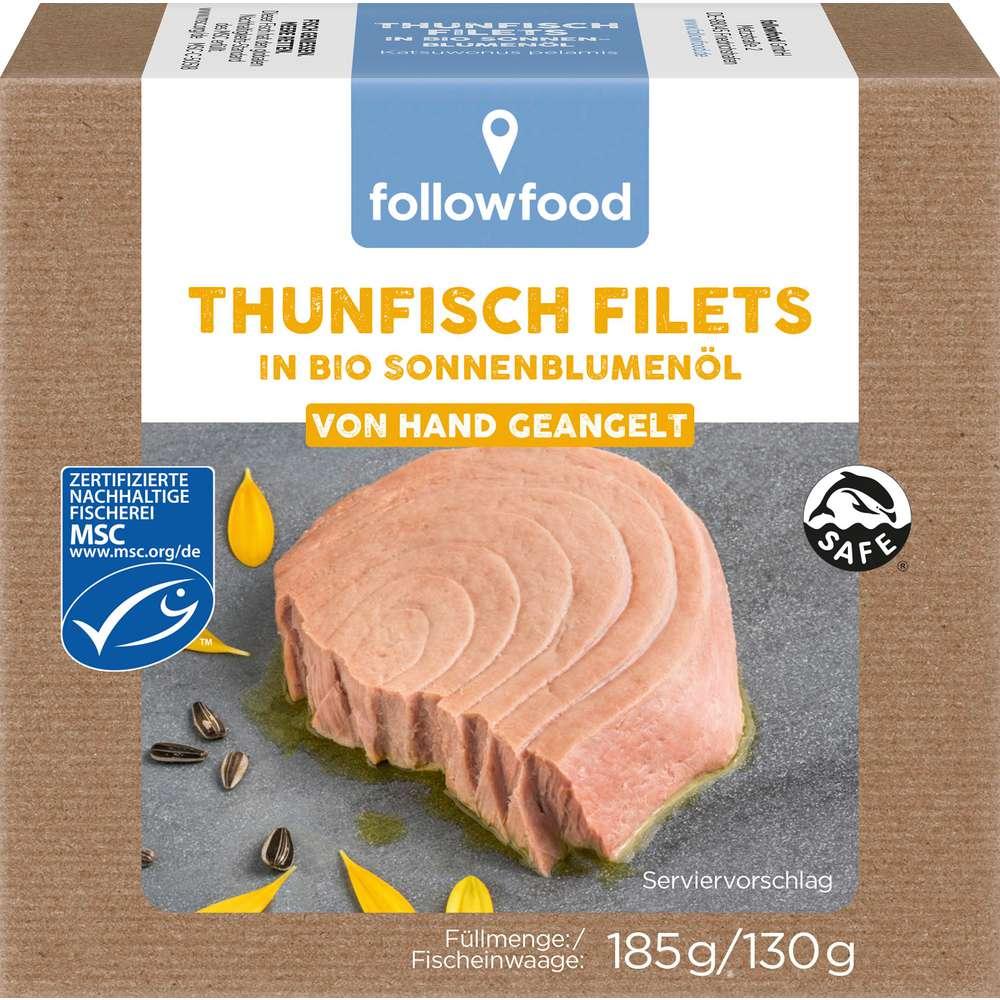 MSC tuna fillets in organic sunflower oil