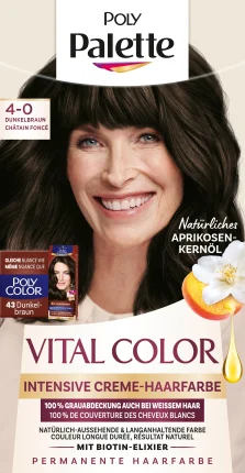 Hair color vital color 4-0 dark brown, 1 hour