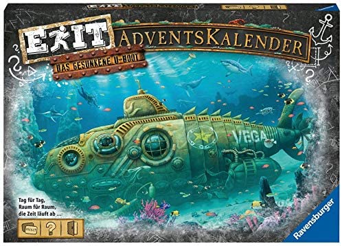 Ravensburger 18955-Exit Advent Calendar - The Sunken Submarine-24 Puzzles F