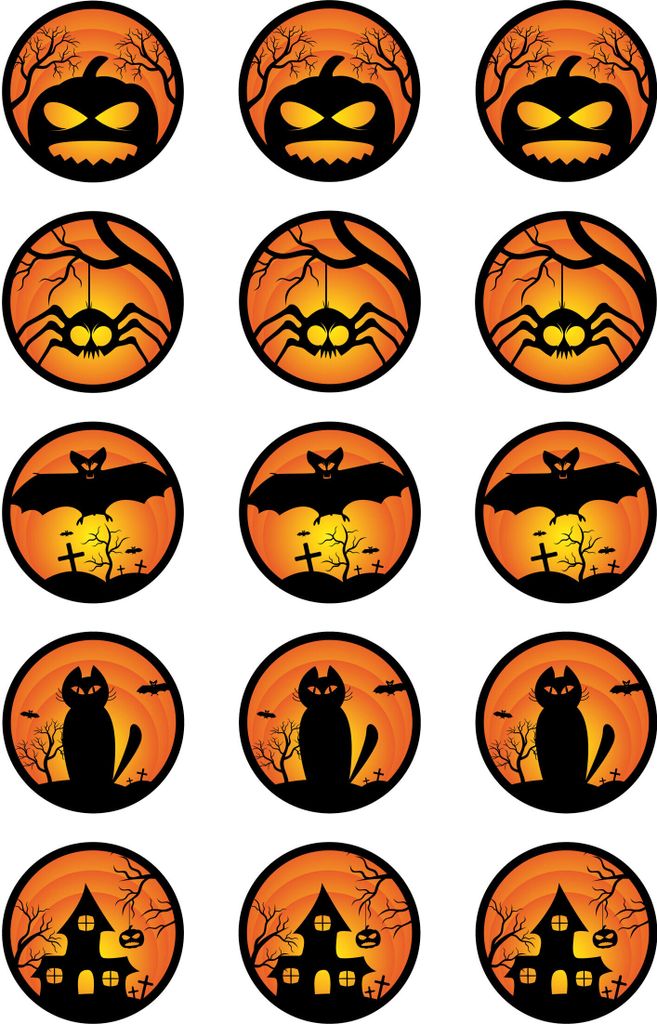 Muffin topper cupcakes muffins Halloween sugar paper HW03