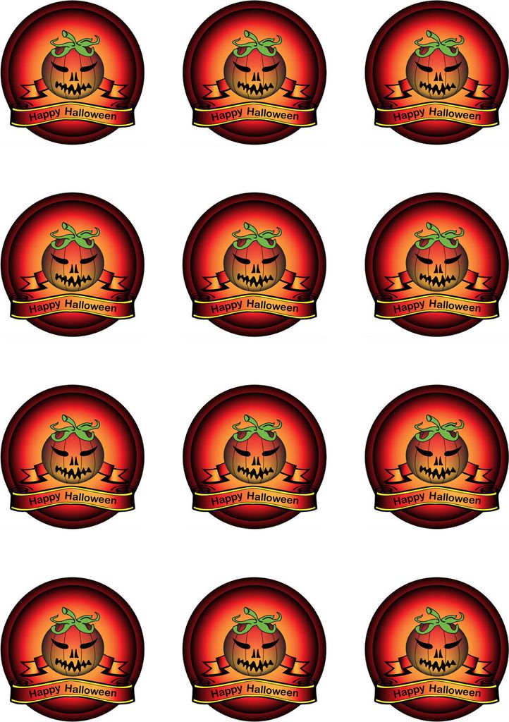 Muffin toppers cupcakes muffins Halloween sugar paper pumpkin HW02