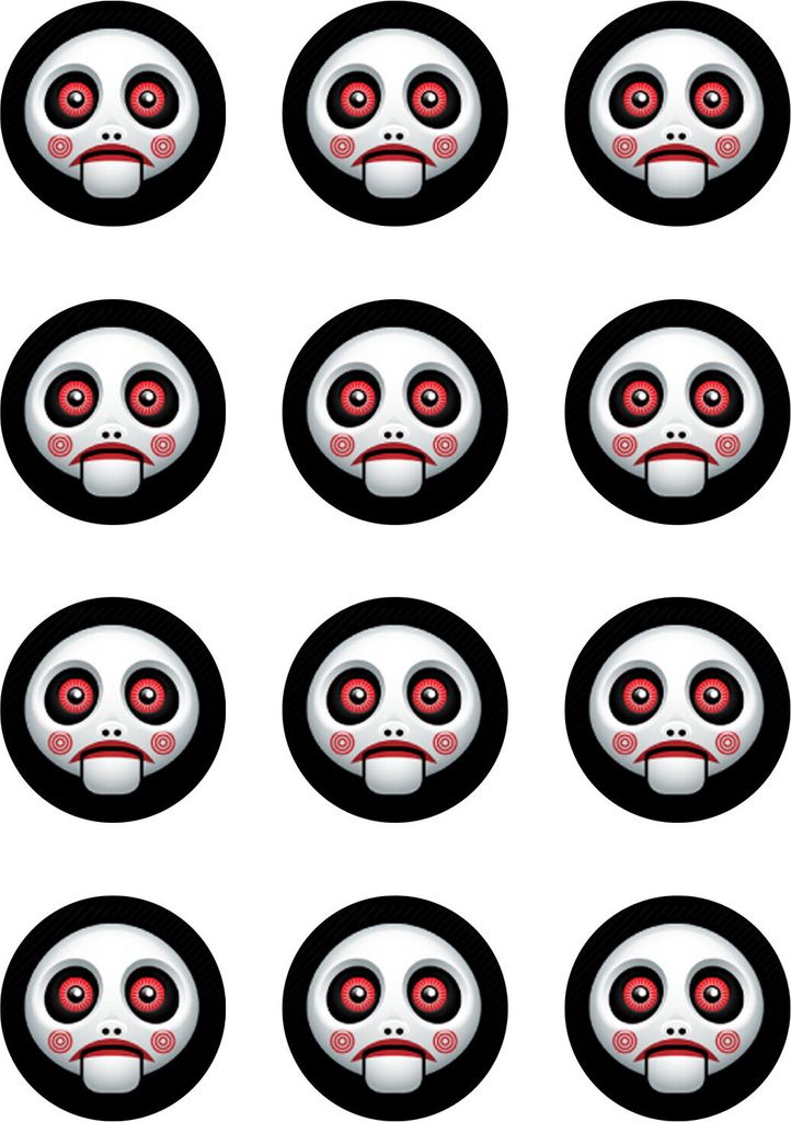 Muffin toppers cupcakes muffins Halloween sugar paper smiley SAW HW11