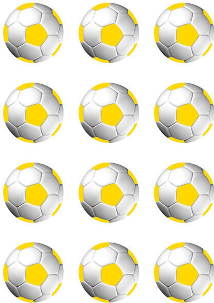 Muffin toppers cupcakes muffins children's birthday football party football party football FB01 yellow
