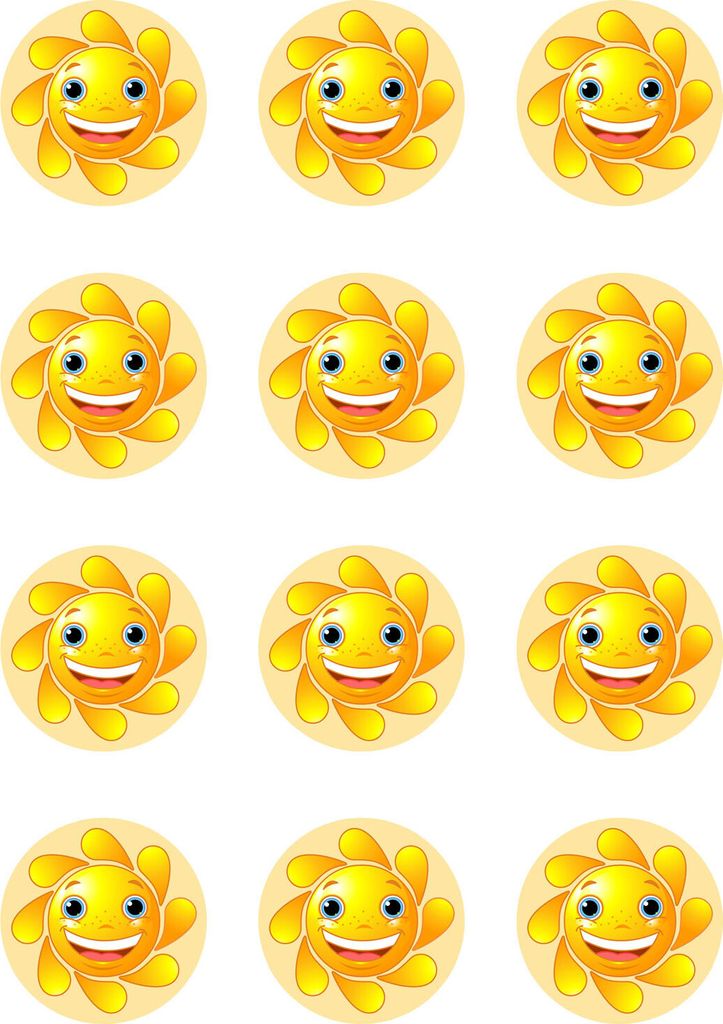 Muffin toppers cupcakes muffins children's birthday sun S01 (sugar paper)
