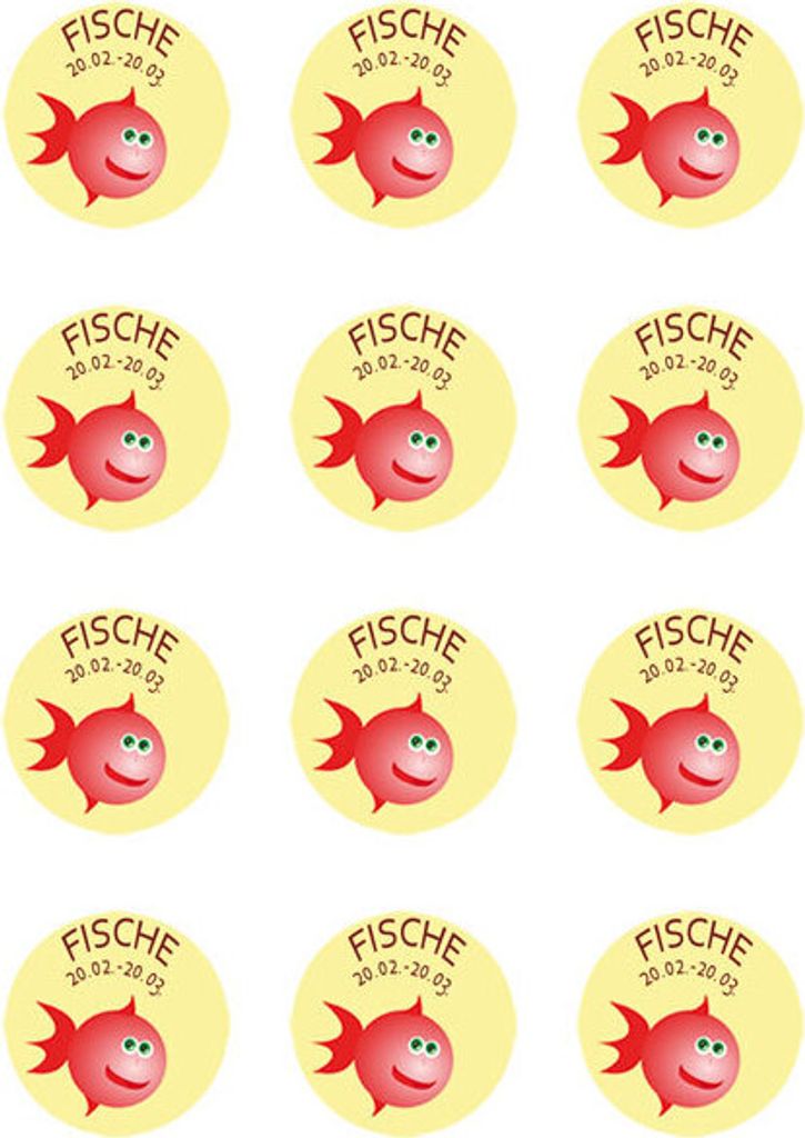 Muffin toppers Cupcakes Muffins Children's birthday Zodiac sign SZ01 Pisces