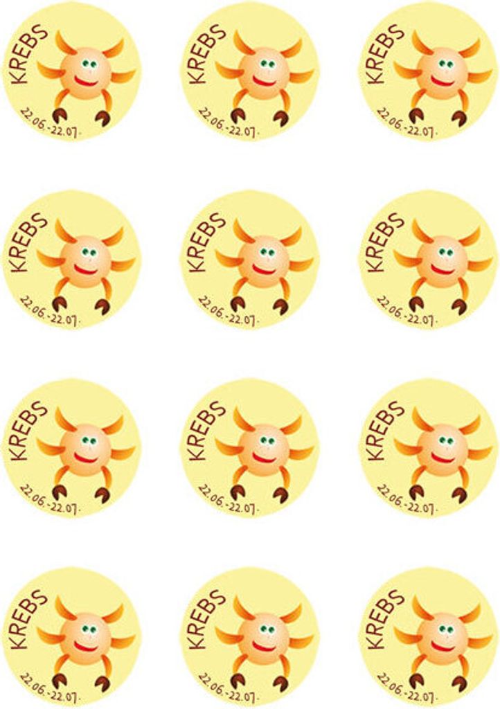 Muffin toppers Cupcakes Muffins Children's birthday Zodiac sign SZ01 Cancer