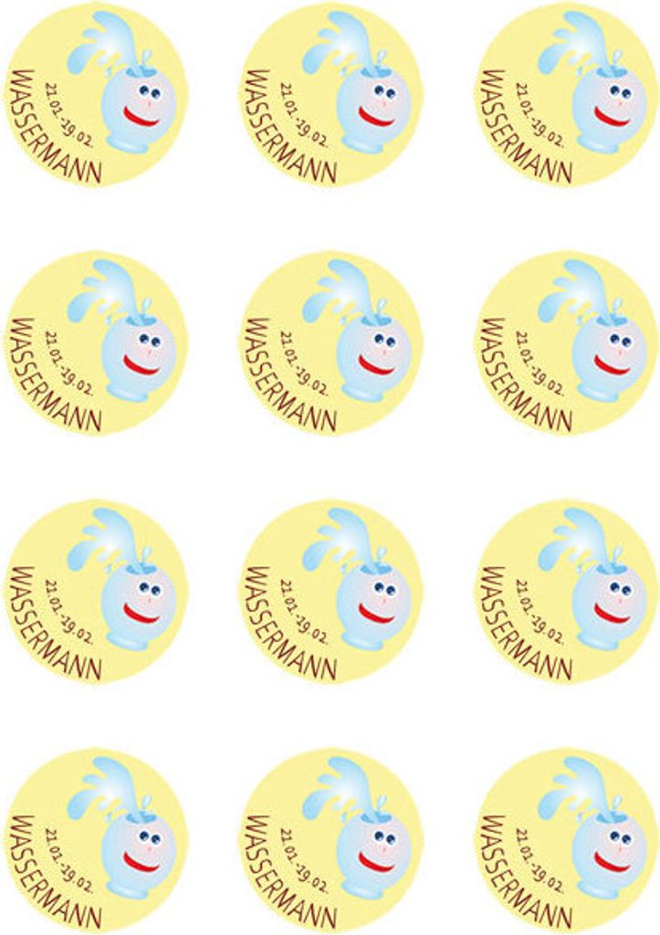 Muffin toppers Cupcakes Muffins Children's birthday Zodiac sign SZ01 Aquarius