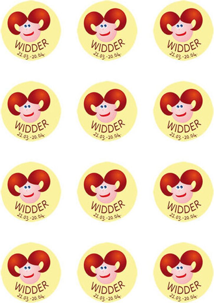 Muffin toppers Cupcakes Muffins Children's birthday Zodiac sign SZ01 Aries