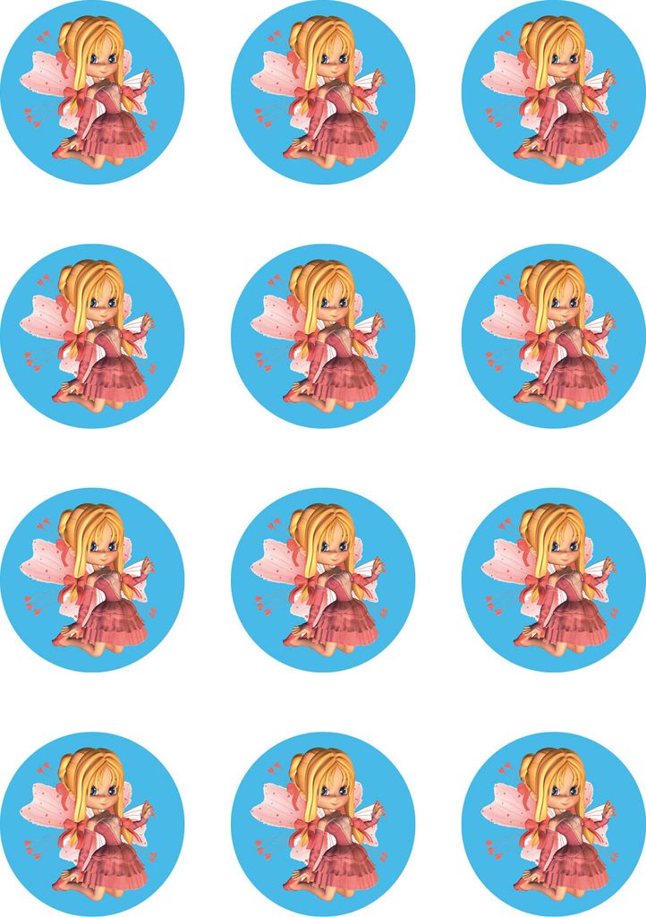 Muffin toppers cupcakes muffins sugar paper children's birthday princess fairy fantasy FT02