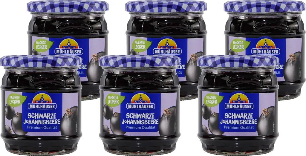 Mühlhäuser Schwarze Johannisbeer Konfitüre (8 x 0,45 Kg)