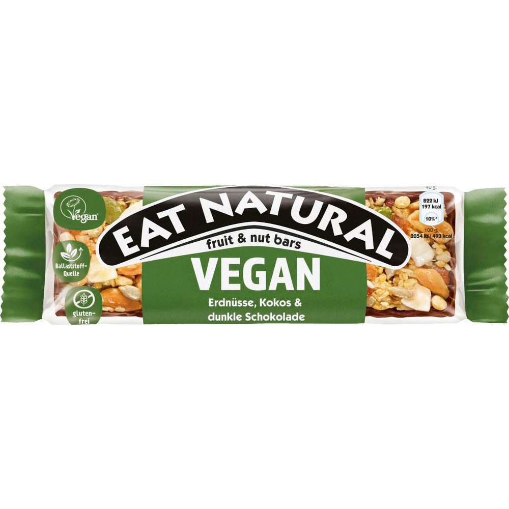 Muesli Bar Eat Natural Vegan, Peanuts/Coconut/Chocolate