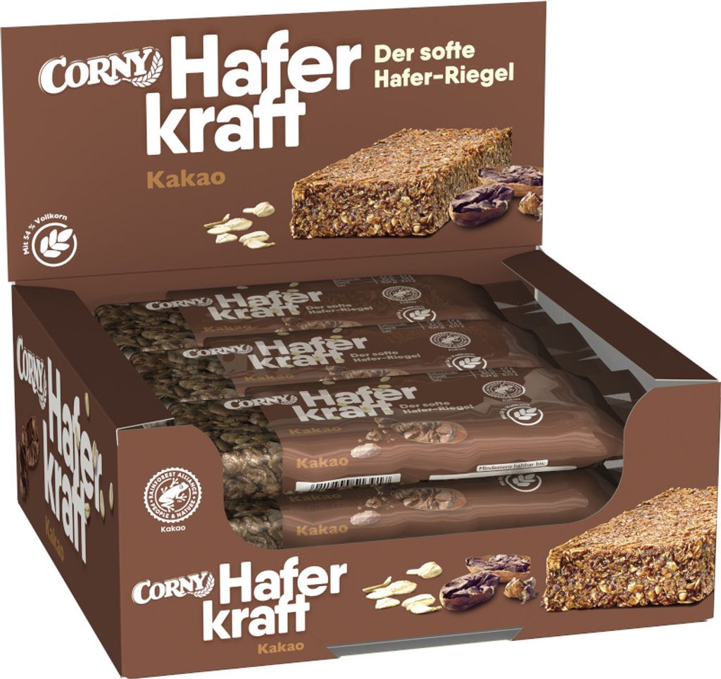 Müsliriegel HAFERKRAFT Kakao von Corny, 12x65g (MHD: 06.06.2024)