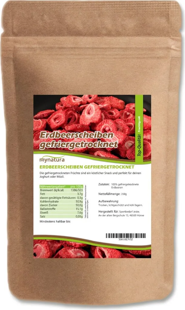 Mynatura freeze-dried strawberry slices 0.35 kg 2 bags
