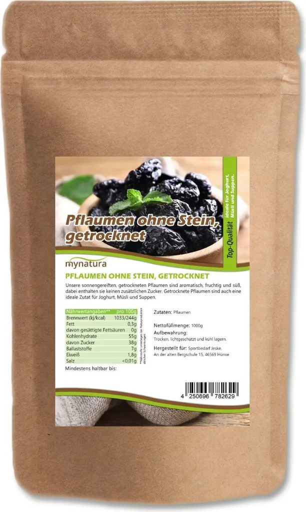 Mynatura dried plums, pitted - no additives 1kg