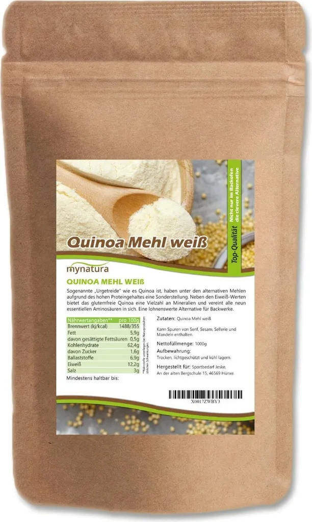 Mynatura Quinoa Flour, white 1kg 1 bag