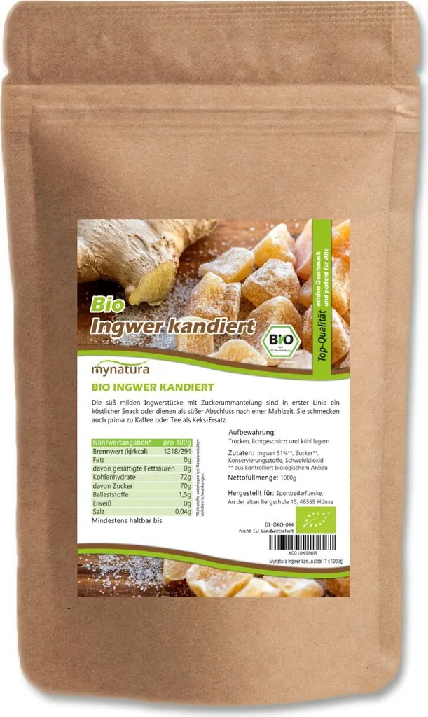 MynaturaGinger, candied 1Kg 1 bag