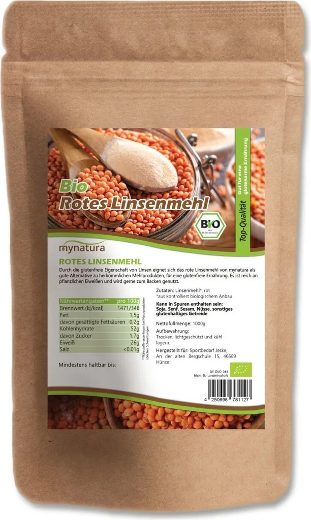 MynaturaLentil Flour – red - 1Kg 1 bag