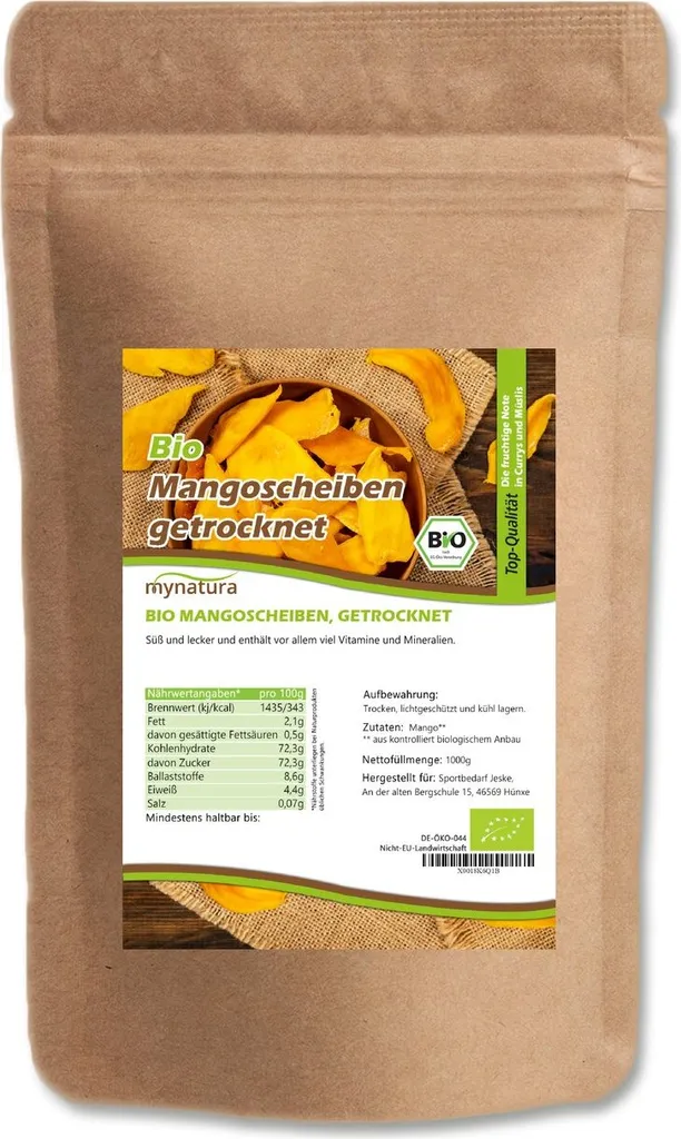 Mynatura dried mango slices 1 kg 1 bag