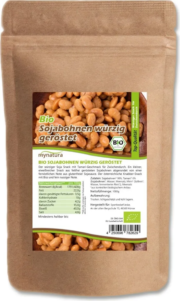 MynaturaSojasnack geröstet würzig 1Kg 2 Beutel