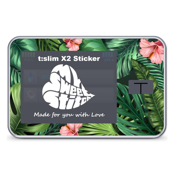 MySweetStitch | Tandem t:slim X2 Sticker | Tropical flowers
