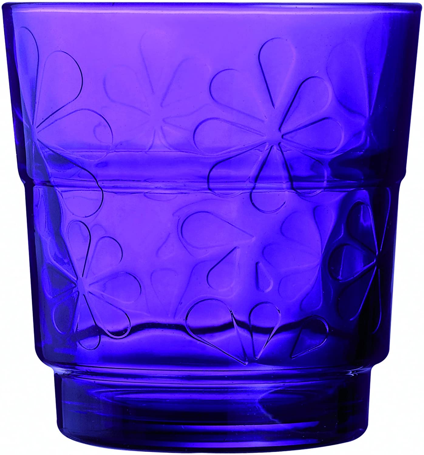 Luminarc Set of 6 9213679 Low Glasses Funny Flowers Purple Glass 25 cl