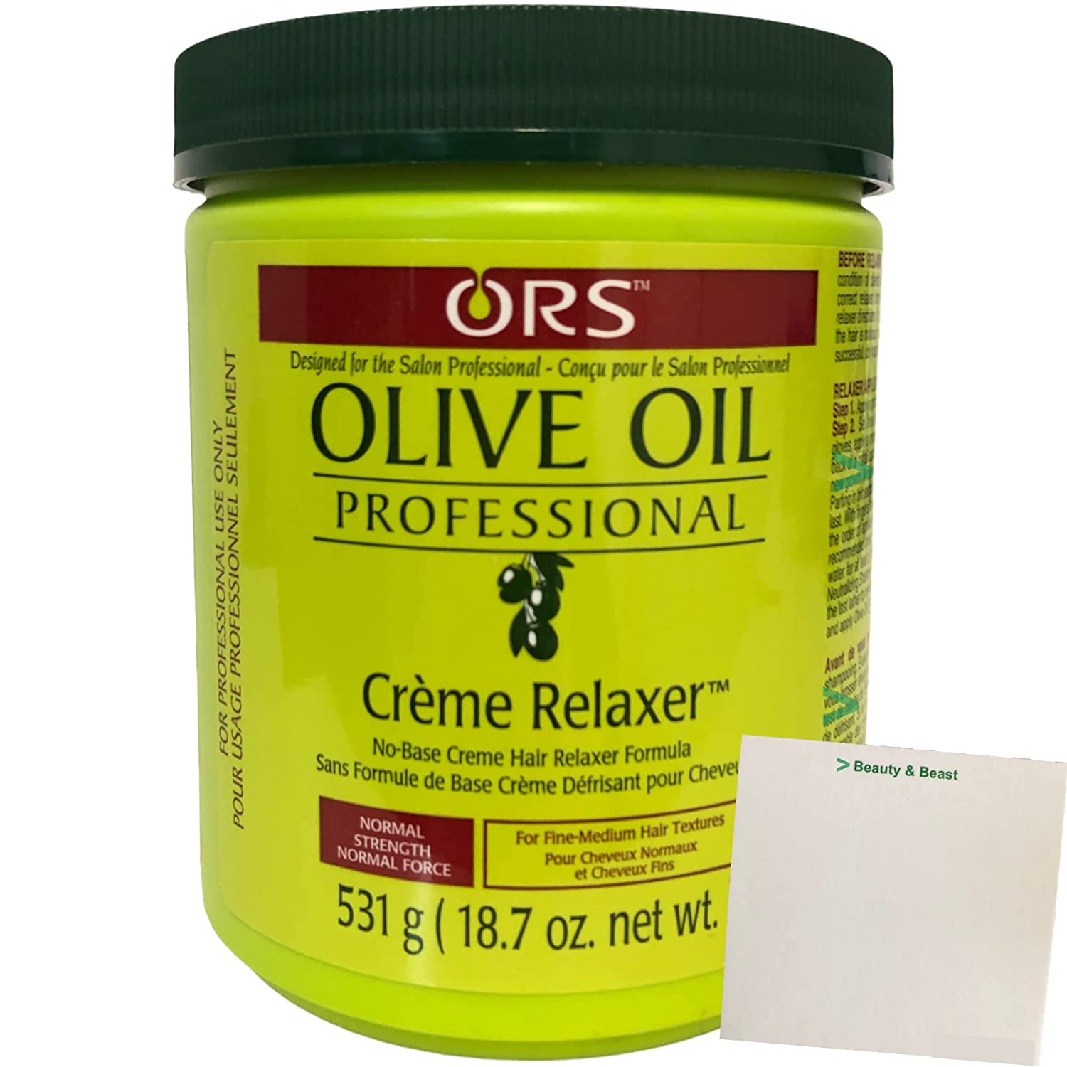 Organic Root Salon Olive Oil Professional Cream Relaxer (531 G TIN) + USY block