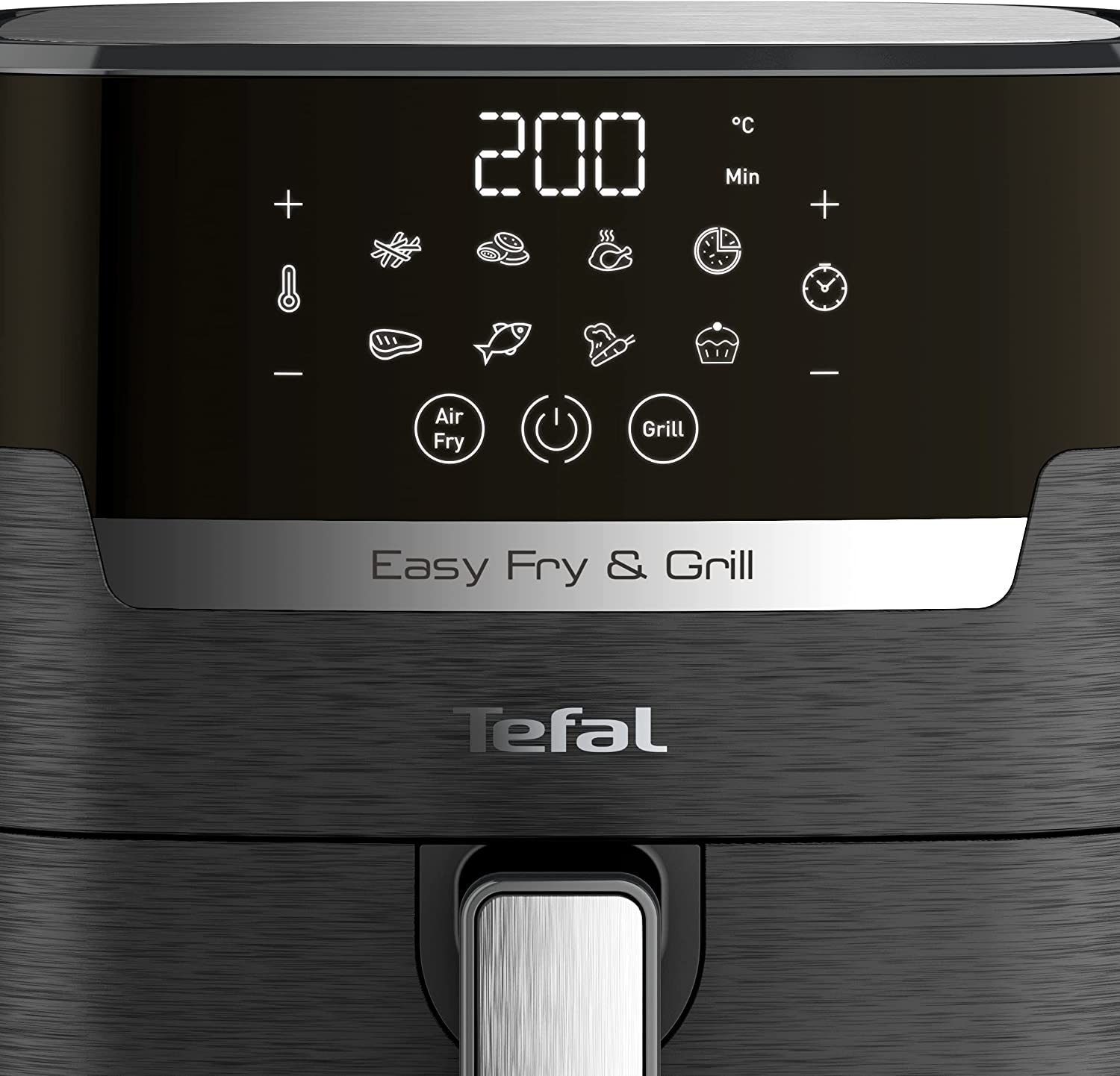 Tefal Fry & Grill Power 2-in-1 Hot Air Fryer | 1400 Watt | 4.2 L | Air Fryer + Digital Recipe Book & Ingenio Spatula | Die-Cast Aluminium Grill Plate | 8 Car Programmes | for up to 6 People