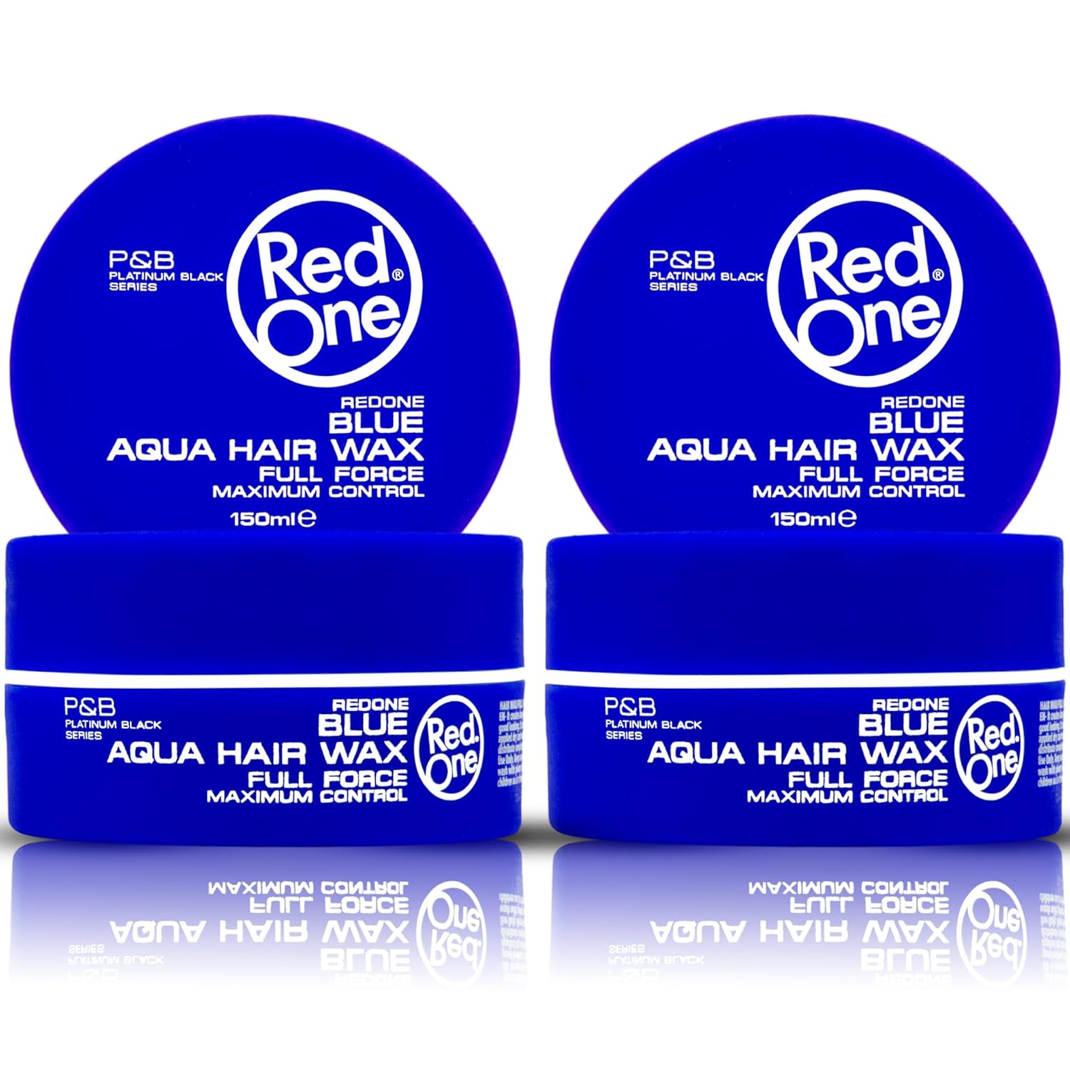 RedOne Aquatic Hair Wax Blue 150 ml | Ultra Hold | Hair Wax for Men and Women | Chewing Gum Scented | Maximum Control - Pack of 2