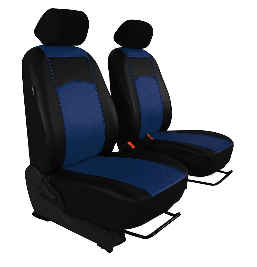 DACIA DUSTER FL AB 2014 Tailor Made Front Seat Covers, Leather Look Heavy Blue.