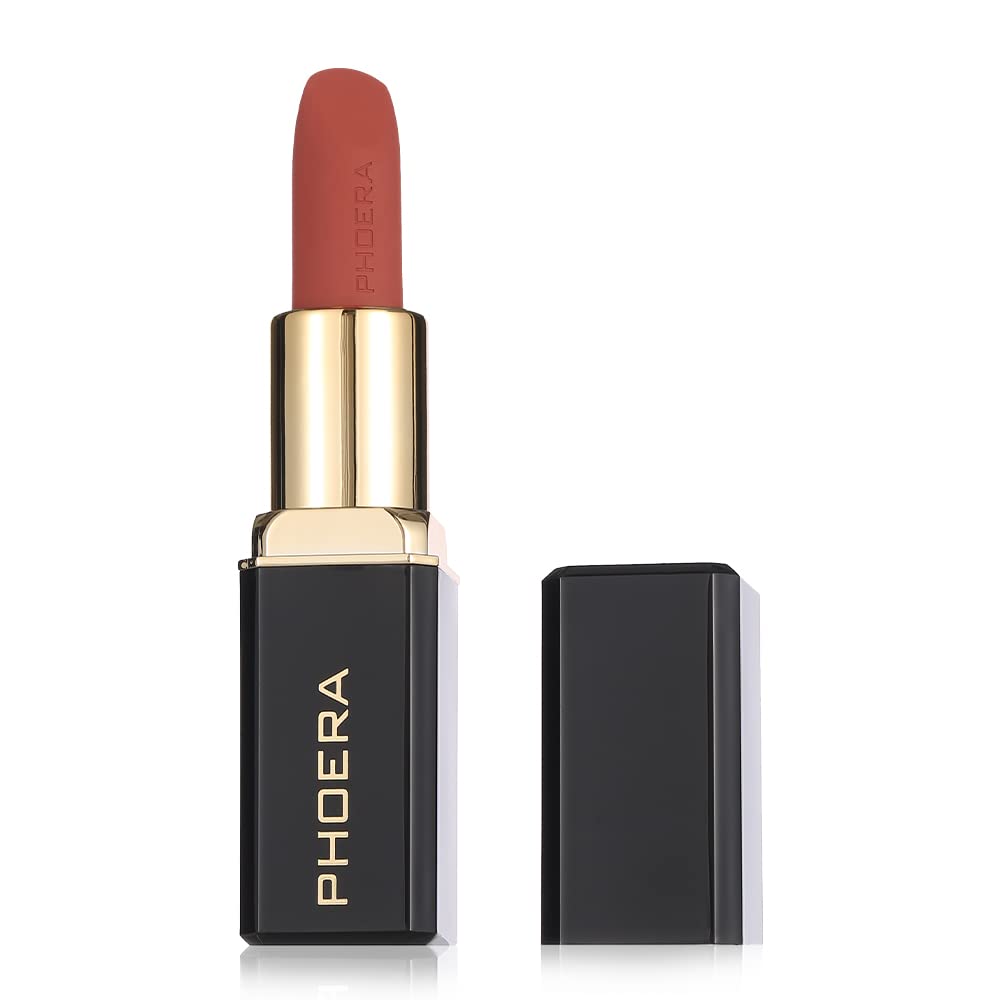 Phoera 24 HRS Non Transfer Matte Lipstick, No Grainy Feeling Lipstick with Long-Lasting Moisturising and Waterproof (08 Cassie)
