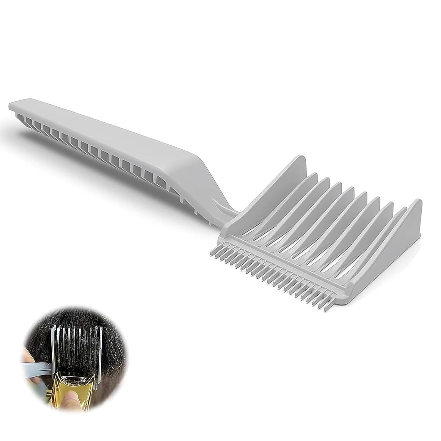 Barber Comb for Men, Barber Fade Combs, Professional Curved Positioning Comb, Specially for Men\'s Hairstyle, Beard Styling, and Developed Sideburns (Grey)
