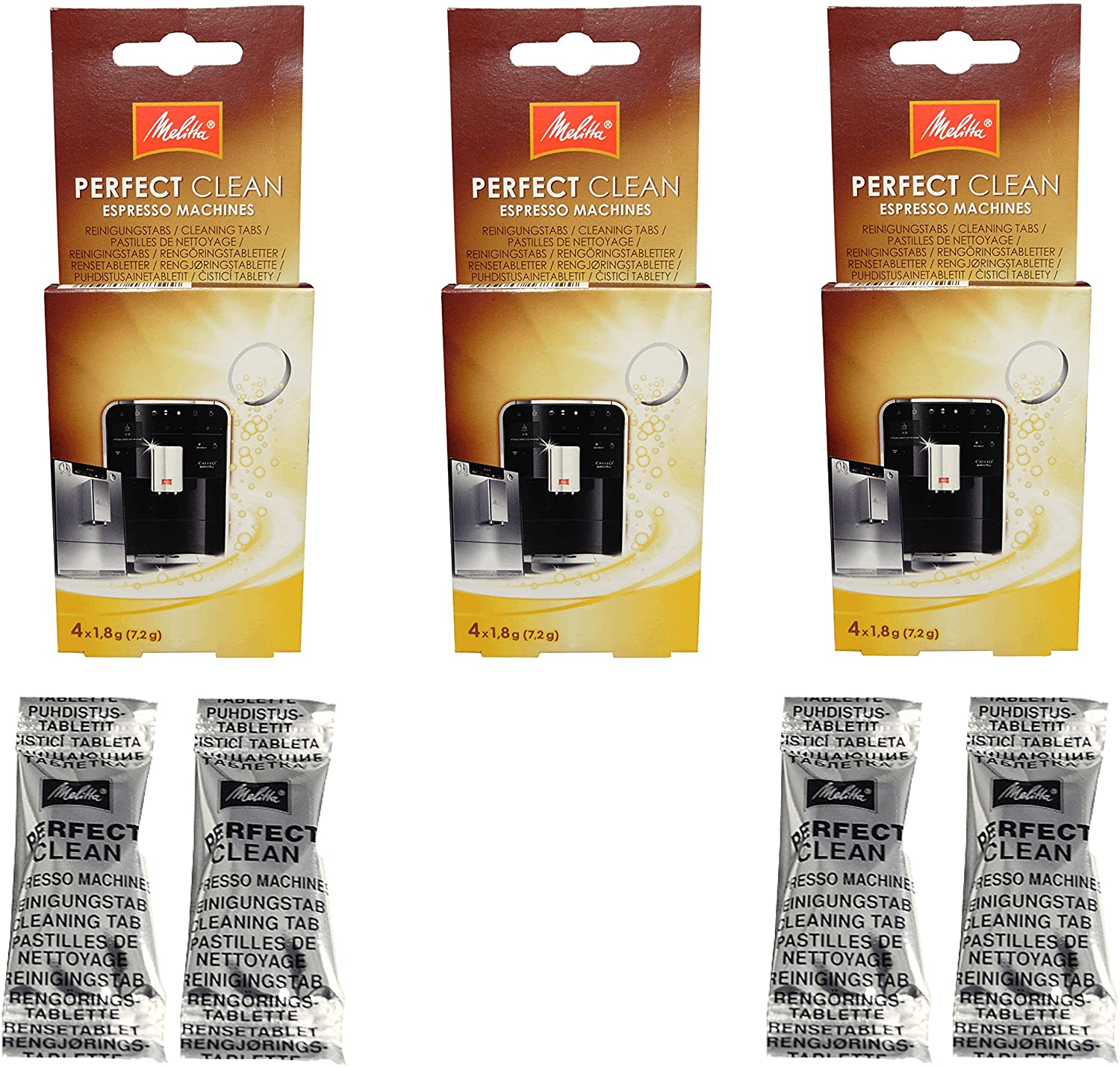 Melitta Perfect Clean 1500791 Coffee Machines Pack of 3 4 Tablets 1.8 g