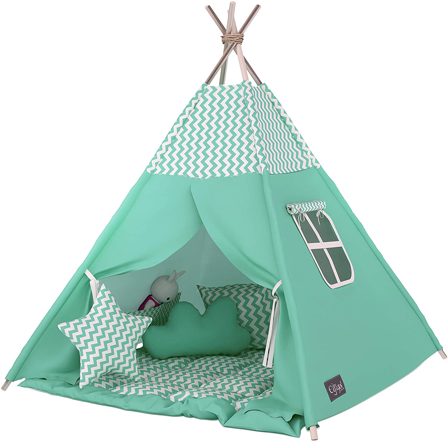 Elfique Teepee Indian Tent, Play Tent, Double Padded Blanket