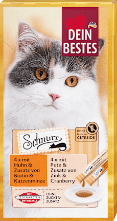 Cat treats with chicken & turkey, Schnurr Multipack (8x15 g), 120 g